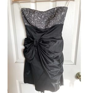 Black satin dress